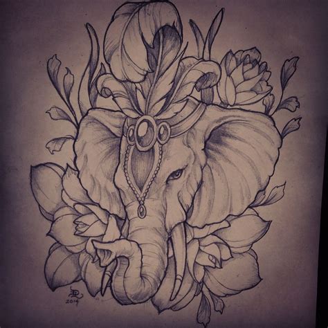 elephant tattoo drawing ideas